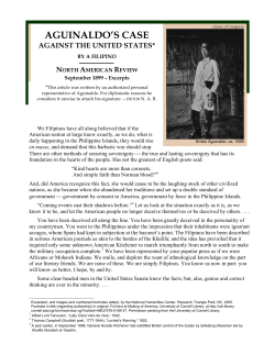 Aguinaldo`s Case Against the United States. By a Filipino