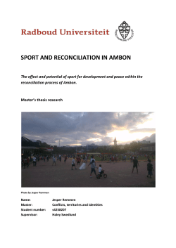 SPORT AND RECONCILIATION IN AMBON