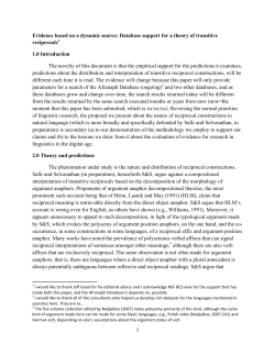 Database support for a theory of transitive reciprocals