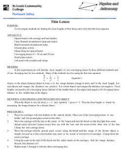 Thin Lenses - STLCC.edu :: Users` Server