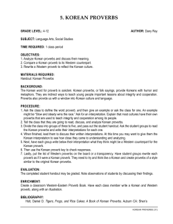 Korean Proverbs (Grades 4-12)