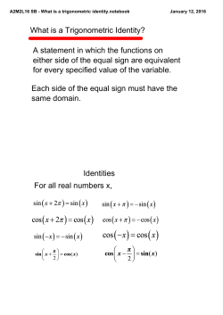 A2M2L16 SB - What is a trigonometric identity.notebook