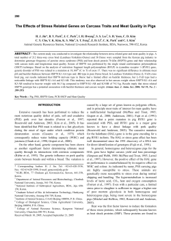 The Effects of Stress Related Genes on Carcass Traits and Meat