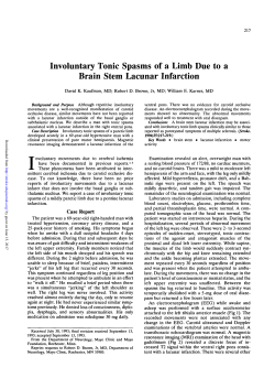 Involuntary Tonic Spasms of a Limb Due to a Brain Stem