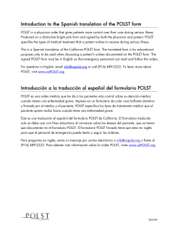 Introduction to the Spanish translation of the POLST