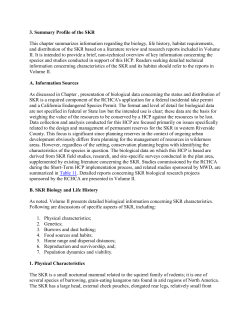 3. Summary Profile of the SKR This chapter summarizes information