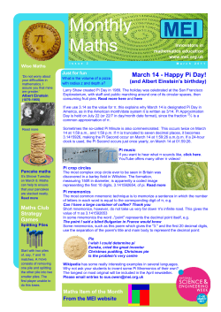 Monthly Maths