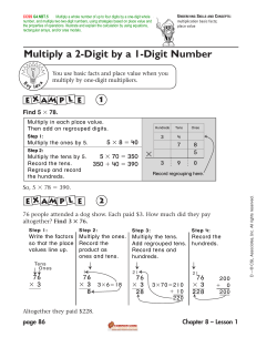 Multiply a 2-Digit by a 1-Digit Number