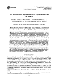 New measurements of phytoplankton and ice algal production in the
