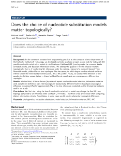 Does the choice of nucleotide substitution models matter