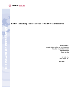 Factors Influencing Visitor`s Choices of Urban Destinations in North