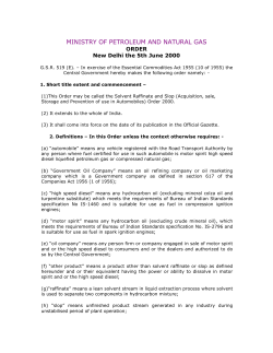 MINISTRY OF PETROLEUM AND NATURAL GAS