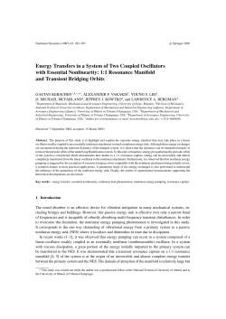 Energy Transfers in a System of Two Coupled Oscillators with