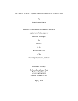 The Limits of the Mind: Cognition and Narrative Form in the