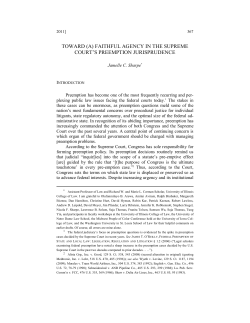 toward (a) faithful agency in the supreme court`s preemption