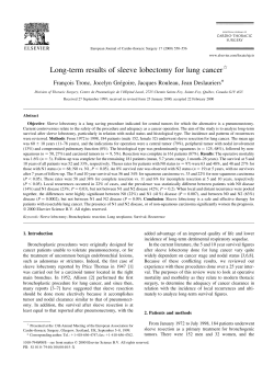 Long-term results of sleeve lobectomy for lung cancerq