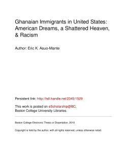 Ghanaian Immigrants in United States: American Dreams, a