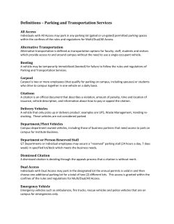 Definitions &ndash; Parking and Transportation Services