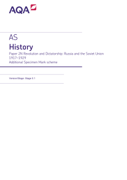 AS History Specimen mark scheme Paper 2N