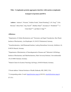 Title: Cytoplasmic protein aggregates interfere with nucleo