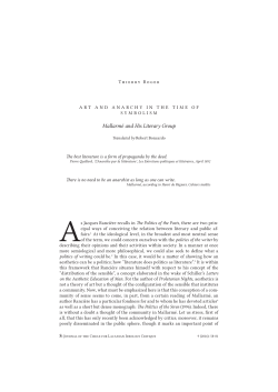 Mallarm&eacute; and His Literary Group