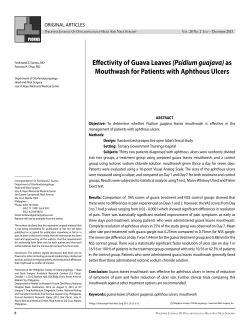 Effectivity of Guava Leaves (Psidium guajava)as Mouthwash for