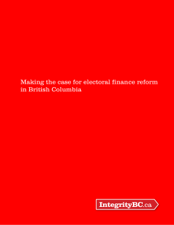 Making the case for electoral finance reform in British