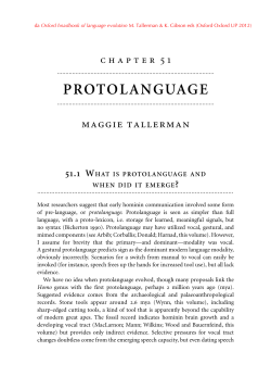 The Oxford Handbook of Language Evolution