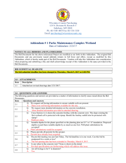Addendum # 1 Parks Maintenance Complex