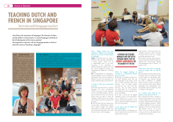 TEACHING DuTCH AND fRENCH IN SINGAPORE