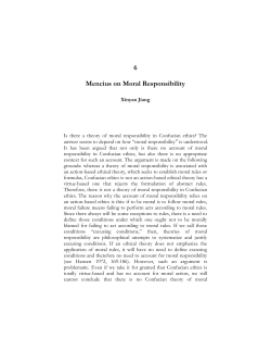 "Mencius on Moral Responsibility," in Xinyan Jiang ed. The