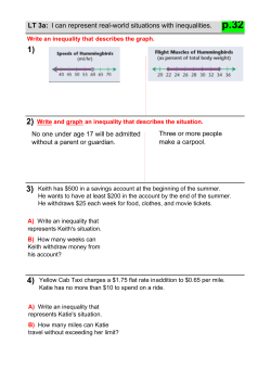 LT 3a: I can represent realworld situations with inequalities.