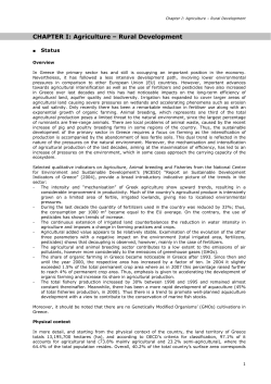 CHAPTER I: Agriculture &ndash; Rural Development