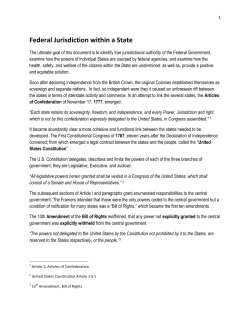Federal Jurisdiction within a State
