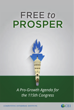 Free to Prosper: A Pro-Growth Agenda for the 115th Congress