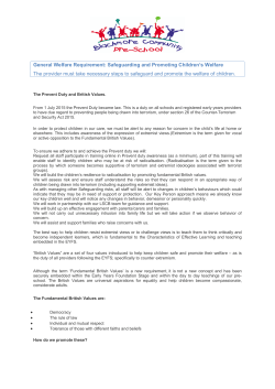 Prevent Duty - Blackmore Community Pre