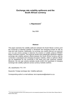 Exchange rate volatility spillovers and the South African currency