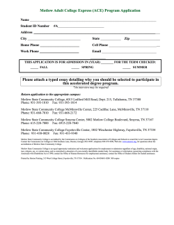 Motlow Adult College Express (ACE) Program Application Please