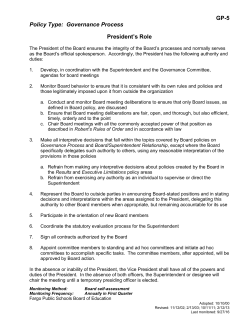 GP-5 Presidents Role
