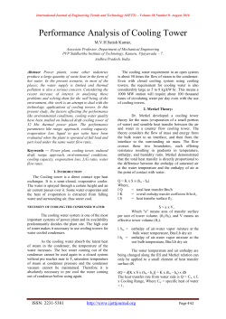 Performance analysis of cooling tower