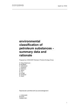 environmental classification of petroleum substances