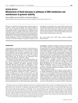 Mechanisms of RecQ helicases in pathways of DNA metabolism and