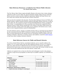 Basic Reference Resources: A Guide for New Mexico Public Libraries