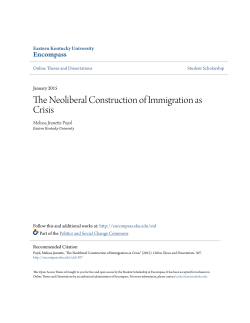 The Neoliberal Construction of Immigration as - Encompass