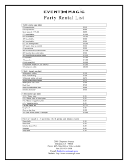 Party Rental List