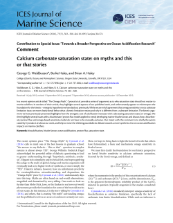 Calcium carbonate saturation state: on myths and this or that stories