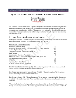 AOI Quarterly Monitoring Reports - National Perinatal Information