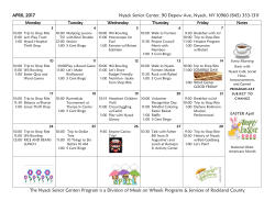 APRIL 2017 Nyack Senior Center, 90 Depew Ave, Nyack, NY 10960