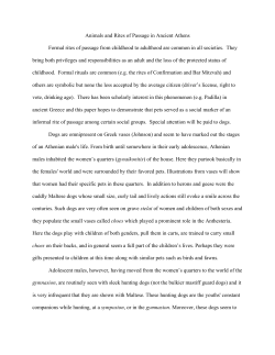 Animals and Rites of Passage in Ancient Athens