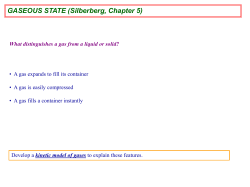 GASEOUS STATE (Silberberg, Chapter 5)